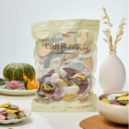 더바른 국내산 쫀득쫀득 오색떡국떡 550g(2~3인용) 1봉