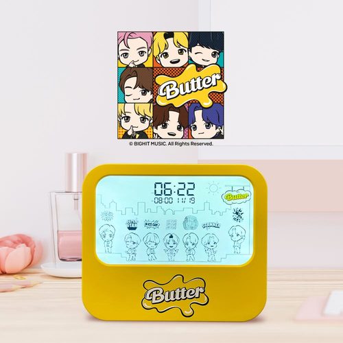 BTS butter 애니메이션 탁상시계 (LED무드등, 알람, 디지털시계, 굿즈)