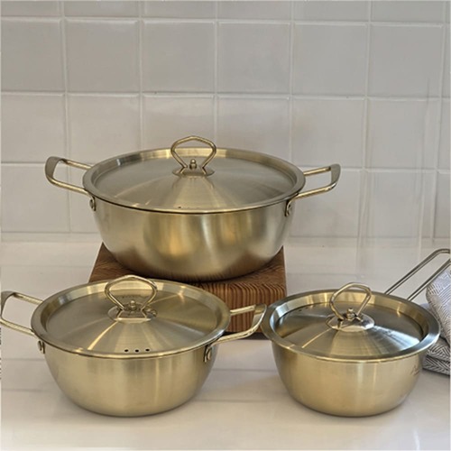 아비스 IH 티타늄코팅 스텐 3종B 세트 (편수16+양수20+전골24cm)