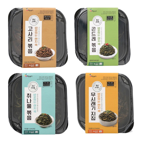 하늘농가 렌지쿡 냉동나물 4종