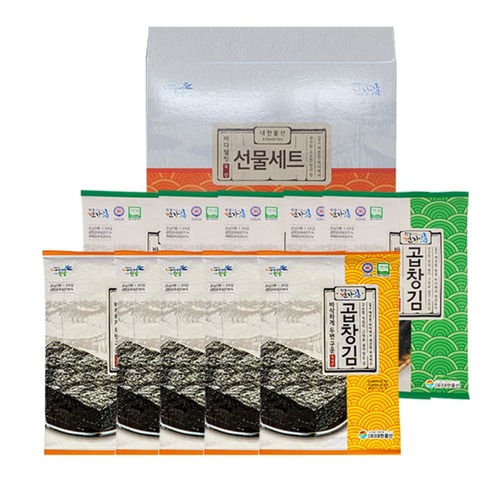 [미식관]완도 두번구운곱창김+조미곱창김 혼합세트 [구운곱창김 20g(5장)*5봉+조미곱창김 20g(5장)*5봉]
