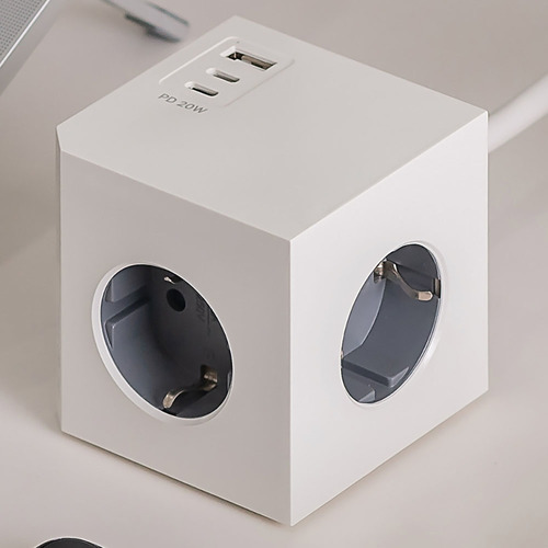 플라이토 블록 PD 20W 고용량 멀티탭 3구 C타입 2포트+USB 1포트 1.5M