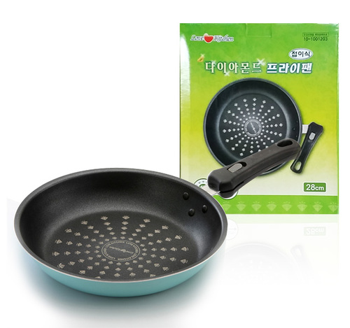러브키친 손잡이접이식 다이아몬드후라이팬 28cm/특허