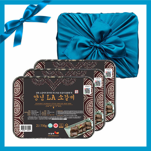 청춘식객 양념 LA소갈비 명절선물세트 _ 750g X 3팩