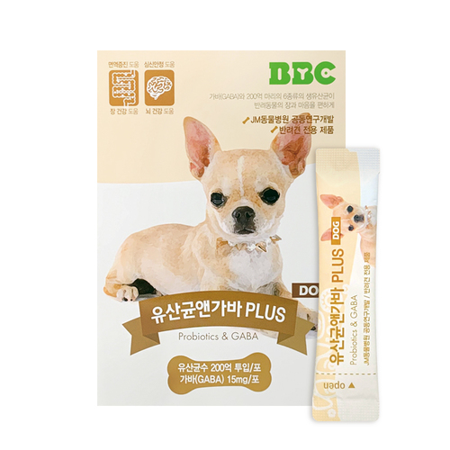[비비씨]강아지 유산균앤 가바 장 영양제 프로바이오틱스 1개월 30포 2g