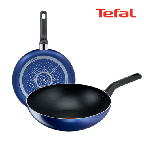 테팔 팬&냄비 PTFE 미드나잇 블루 2종세트 (프라이팬 26cm + 볶음팬 28cm)