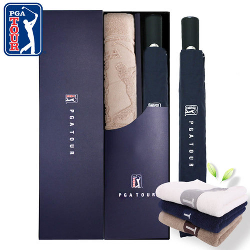 PGA 2단자동 무지(2칼라) + 130g 면사타올세트 x 30ea