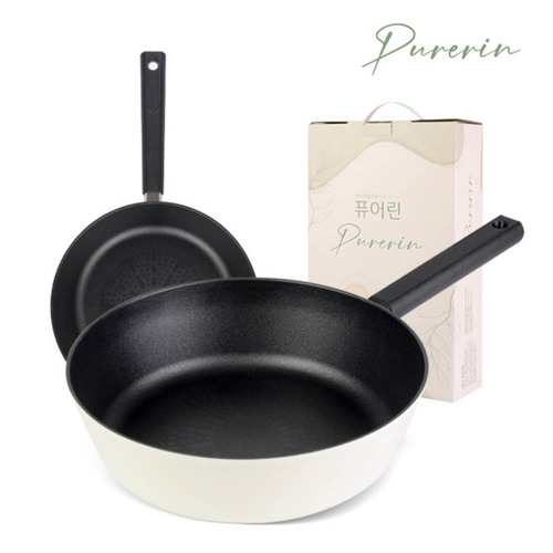 퓨어린 화이트 인덕션 (IH) 티타늄코팅 궁중팬(웍) 28cm