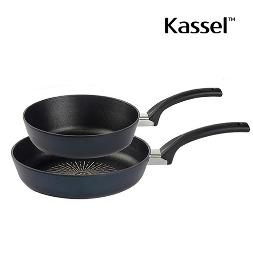 카셀 국내생산 블루 라이트 인덕션 (IH) 2종 A 세트(프라이팬28cm+ 궁중팬 24cm)