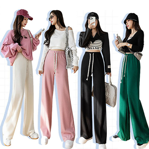 여성 와이드핏 레그 팬츠 시원한 밴딩바지