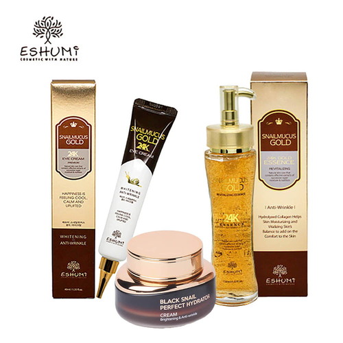 [애슈미] 블랙스네일 크림 55ml + 골드에센스 150ml + 아이크림 40ml 1세트