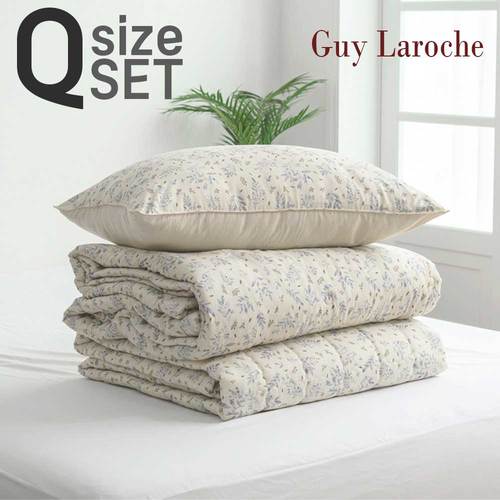 [Guy Laroche] 세미마이크로 바닐라 믹스 침구 세트 Q (이불+패드+베게커버2ea)