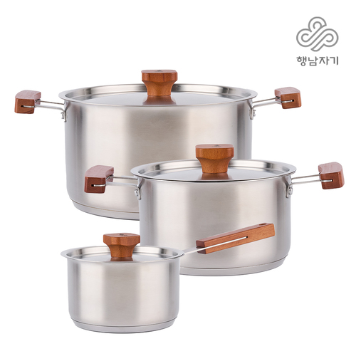 [행남자기] 헤리티지 프리미엄 스테인리스냄비 3종 (16편수+18양수+24양수) HNRW-P16+HNRW-P18+HNRW-P24