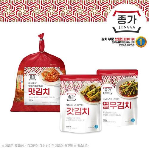 NEW종가 김치특판세트E호(맛김치900g,갓김치400g,열무김치400g)(유통기한30일이내)