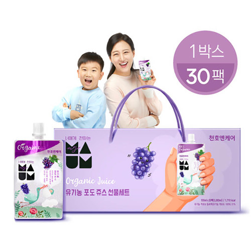 천호엔케어 마이마음 어린이 유기농 포도주스 선물세트 100ml*30팩