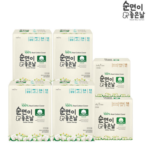샐리의 법칙 순면이좋은날 중형12p 4팩+롱라이너18p 2팩