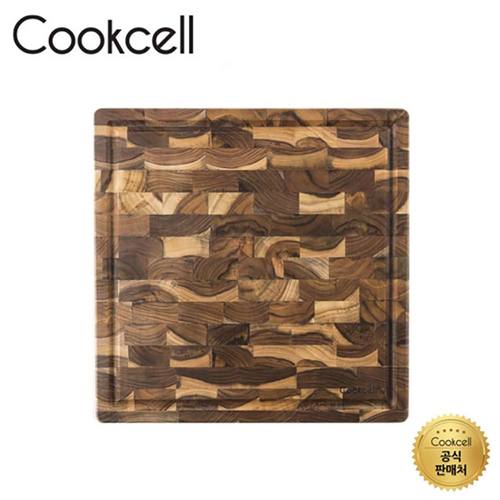 [Cookcell] 쿡셀 티크 엔드그레인 원목정사각 도마 / 35.5*35.5*3.2cm / 품번 : 14003