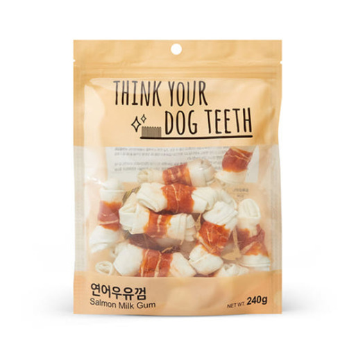 THINK YOUR DOG TEETH 연어 딩고 우유껌 15P