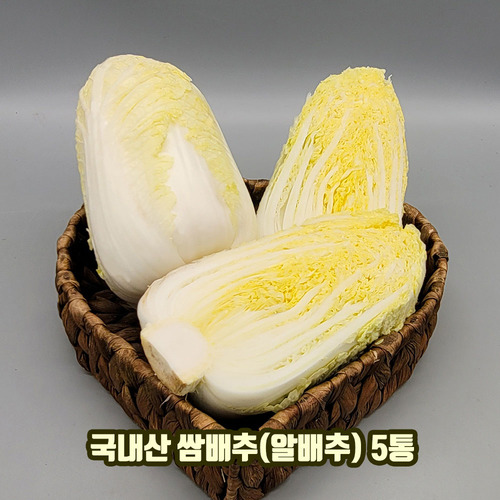 국내산 알배추 5통(특품 개당 600g 이상 총3kg 이상)