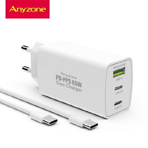 애니존 3PORT PPS Gan 65W 초고속충전기 AZQ-PD65WDS