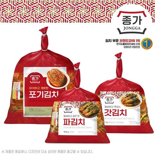 NEW종가 김치특판세트B호(아삭개운포기3kg,파김치900g,갓김치1kg)(유통기한30일이내)