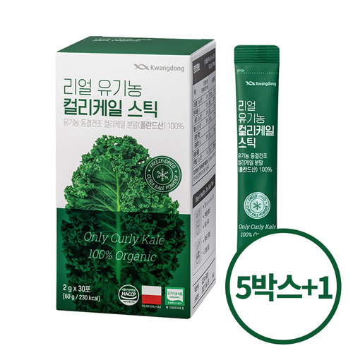 리얼 유기농 컬리케일 스틱 (2g*30포) 5box 2gx120포 + 1박스 추가증정