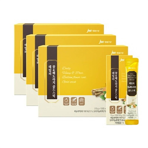 JW중외생활건강 데일리 꿀 & 배도라지 골드스틱 3개월분(10ml * 10포 * 9개)