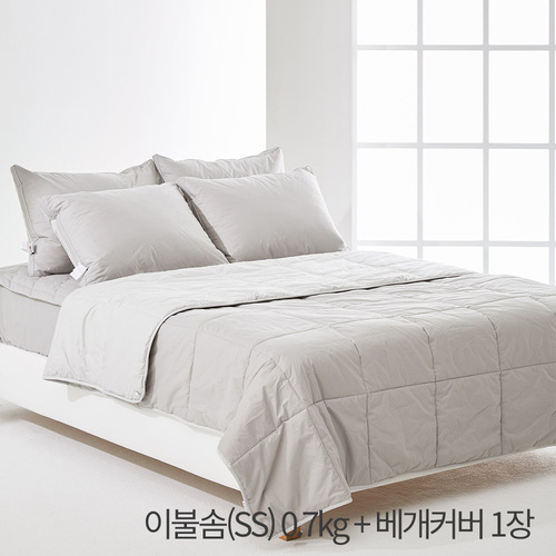 (홈쇼핑히트상품) [라뽐므] 간절기용 투월런 40수 100% 호주산 천연양모 이불솜(SS) 0.7kg + 베개커버 1장
