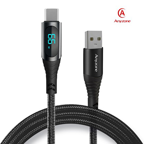 애니존 66W 초고속충전 패브릭 LCD 케이블 1.2M UTC ANY-LC12M-UTC