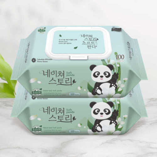 소프트판다 대용량 아기물티슈 엠보싱 캡형 100매X20팩