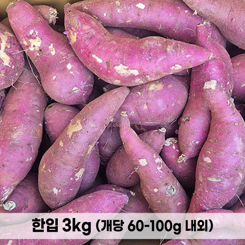 [흙이음] 세척 꿀밤고구마 한입 3kg (개당 60-100g 내외)
