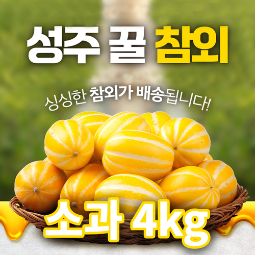 산지직송 명품 성주 꿀참외 고당도 성주참외 소과 4kg (20-32과내외)