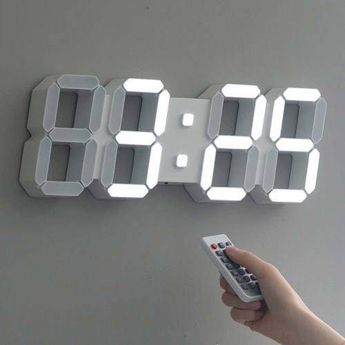 플라이토 코드리스 무선 인테리어 3D LED 벽시계 38cm 화이트(+배터리 3개)