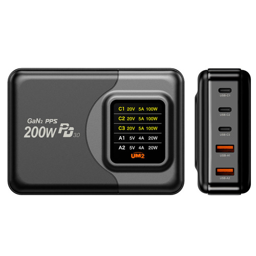 초고속 충전기 UM2 접지고속 GAN2-LCD220W(블랙) UM2 거치대(GAN2-LCD220W-전용) 기본포함