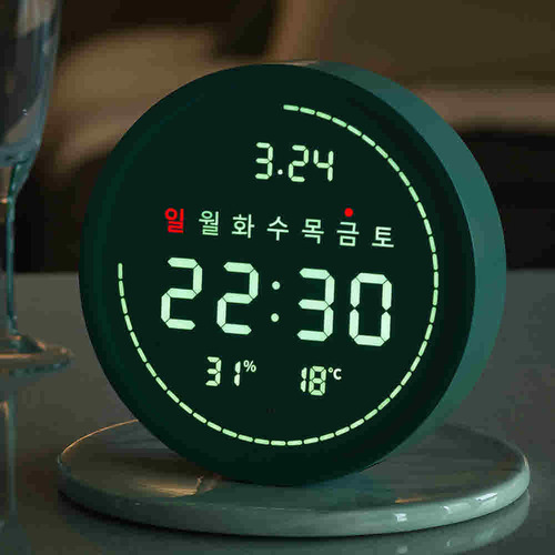 [봄맞이한정특가]플라이토 와이파이 필링 원형 인테리어 LED 탁상 벽시계 18cm