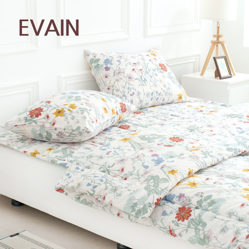 [EVAIN] 이베인 팬시 세미마이크로 차렵이불(Q) 3종 풀세트(이불1P,패드1P,베개커버2P)