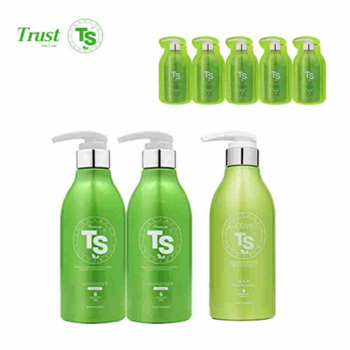 TS샴푸 프리미엄 TS 샴푸 500ml×2개+올리브 TS 트리트먼트 500ml+프리미엄 샴푸 6ml×5개