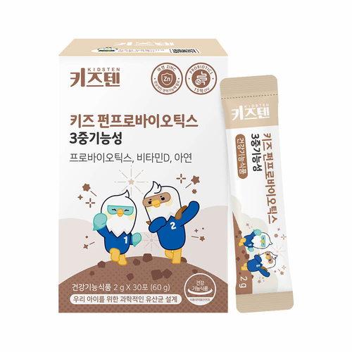 [키즈텐] 키즈 유산균 펀프로바이오틱스 3중기능성 30포 X 2EA