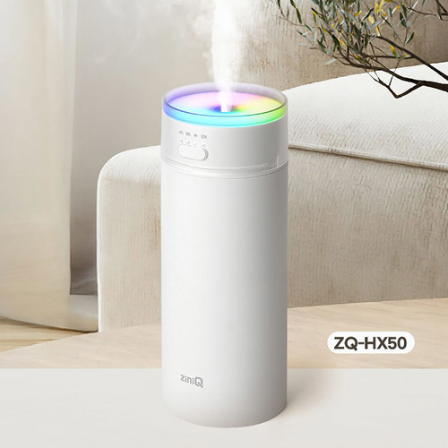 [지니큐] 무선 500ml 무드등 7컬러 LED 이퀄라이져 미니가습기 ZQ-HX50