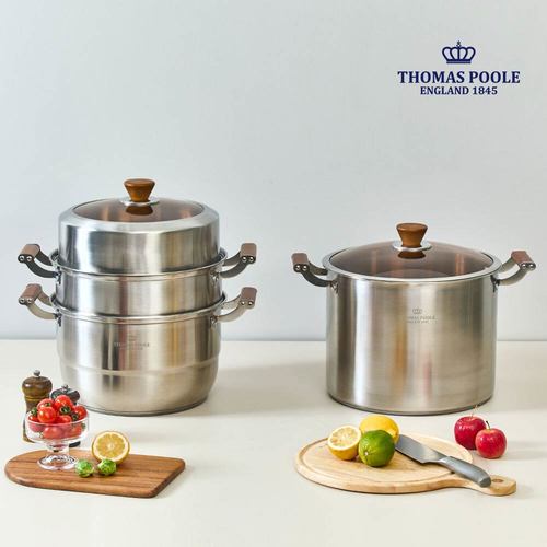 영국 토마스풀 304 IH 곰솥 30cm + 2in1 IH 3단 찜기 30cm