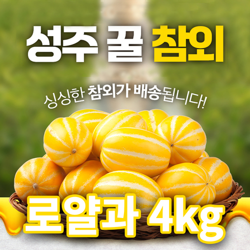 산지직송 명품 성주 꿀참외 고당도 성주참외 로얄과 4kg (12-20과내외)