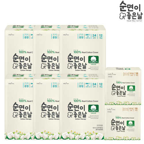 샐리의 법칙 순면이좋은날 중형12p 6팩+롱라이너18p 2팩