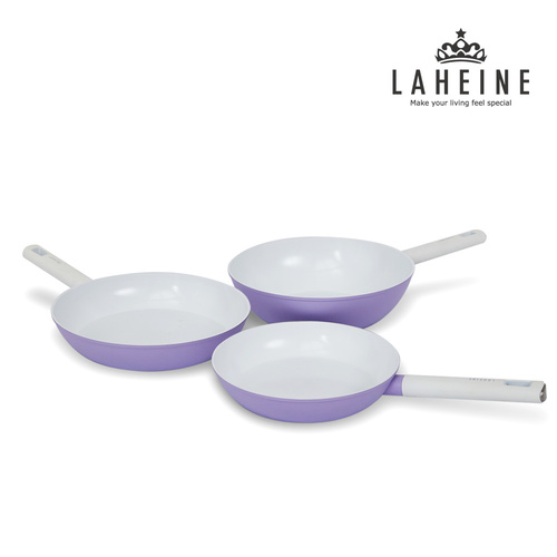 [라헨느] 더 퀸 포토프 퍼플 세라믹 IH 프라이팬 3종 세트 24cm + 28cm + 궁중팬 28cm