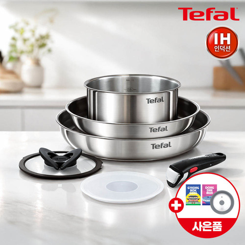 ★봄봄선물페스타★ [테팔] IH 매직핸즈 뉴이모션 스텐 멀티 6P 세트+(증정) 셀룰로오스 코팅팬 전용 스펀지(수세미) 2P+실리콘 멀티 뚜껑 S