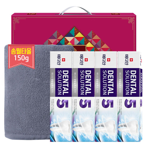 송월 타올150g 아모레메디안치약90g4P(5종)