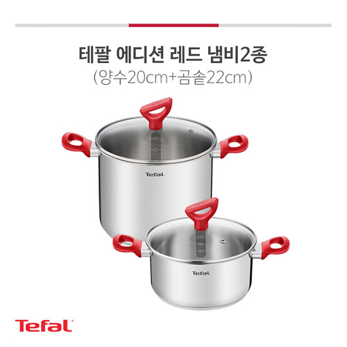테팔 에디션 레드 인덕션 냄비 양수20+곰솥22cm