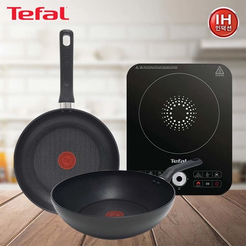 테팔 스피디 1구 인덕션레인지+인덕션 델리커시 티타늄 프라이팬 24cm+멀티팬 28cm IH7218ID4W