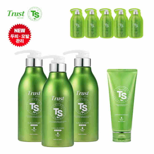 TS샴푸 트러스트 TS 샴푸 500ml×3개+프리미엄 TS 트리트먼트 200ml+프리미엄 샴푸 6ml×5개