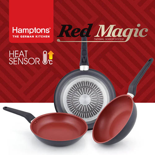 [Hamptons] 독일 햄튼 레드매직 인덕션 후라이팬 3종(24F+28F+24W) HTR-4F8F4W