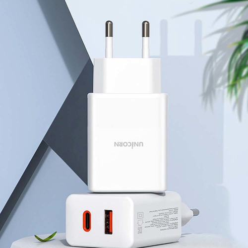 유니콘 멀티 2포트 GaN 45W PD QC3.0 초고속 충전기 갤럭시/아이폰 KA-450PD